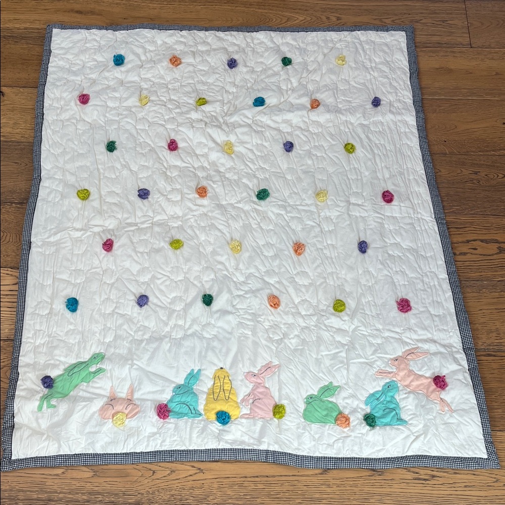 Mackenzie Childs quilt- baby bunny rabbit Easter design